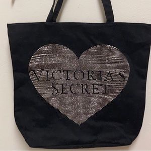 Victoria Secret black tote with heart design